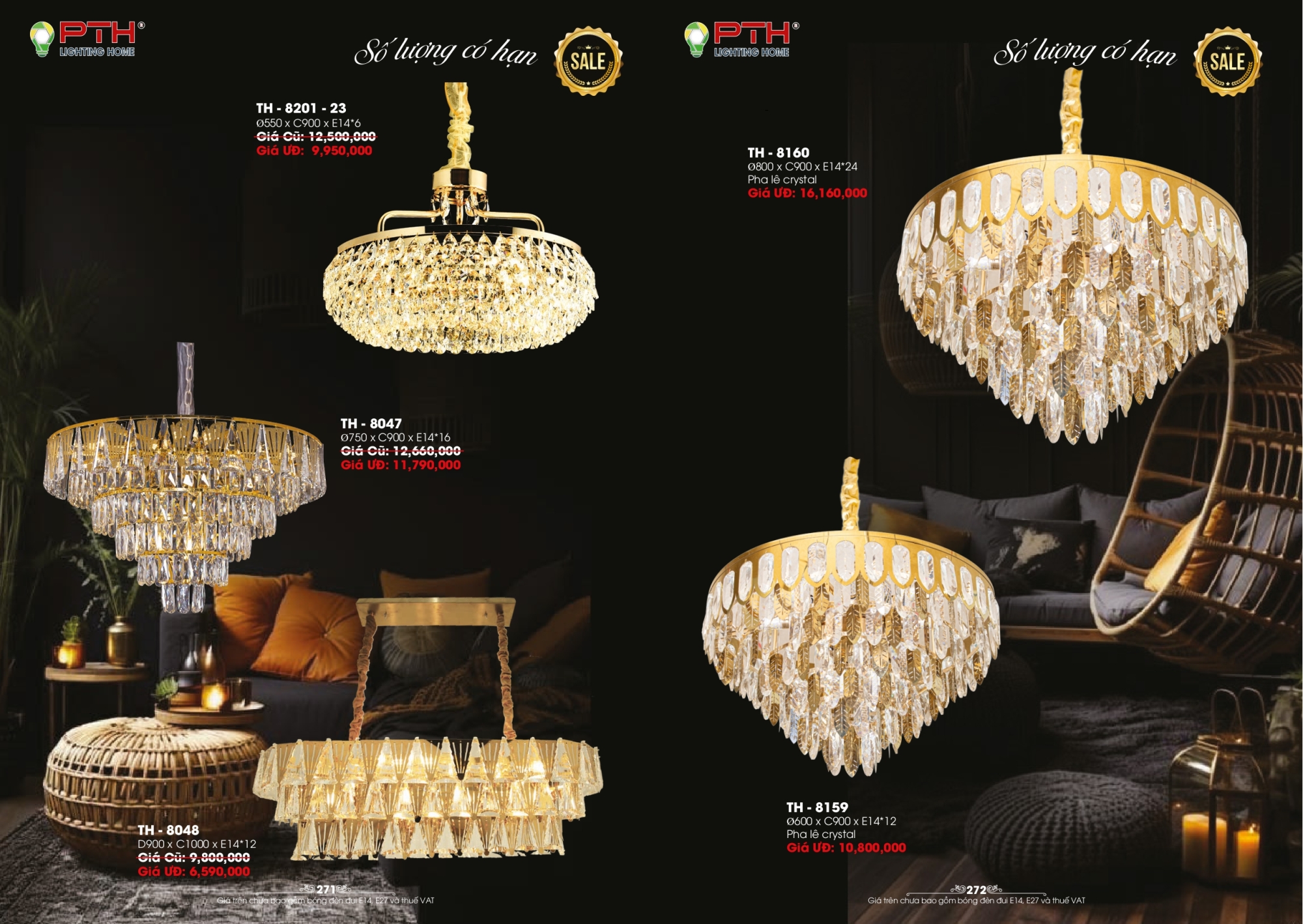 Bảng giá đèn trang trí PTH Lighting Home 2026